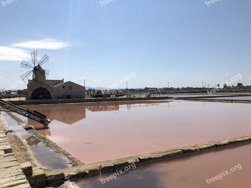 Saline Trapani Sicily Italian Sea