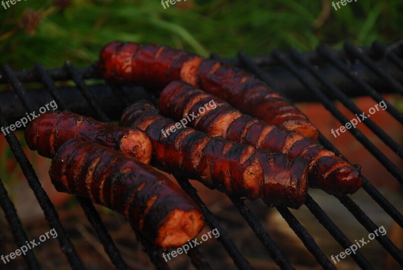 Sausage Grill Grate Barbecue At The Eat