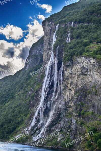 Waterfall Fjords Norway Free Photos