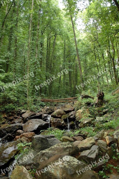 Waterfalls Creek Landscape Nature Georgia