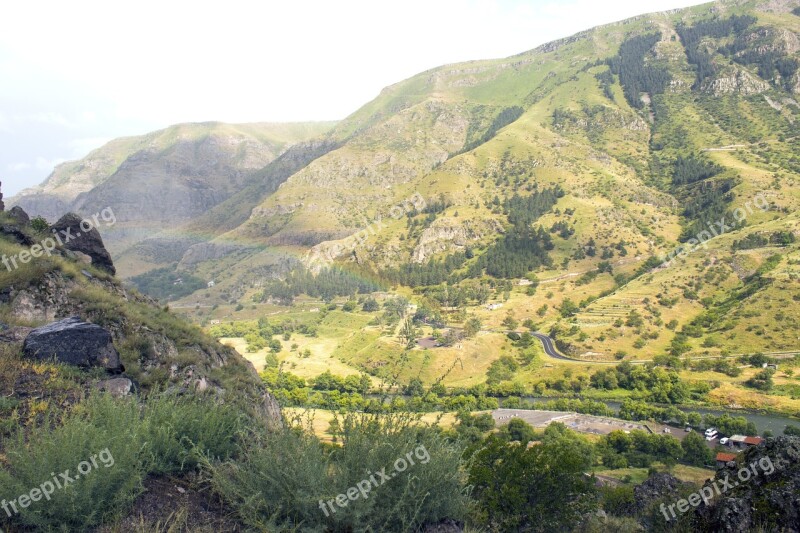 Georgia Vardzia City Mountain Landscape