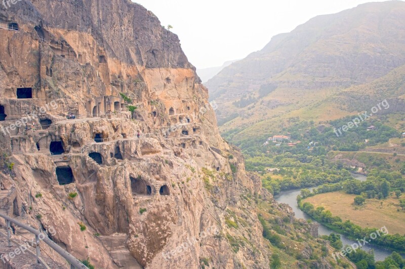 Georgia Vardzia City Mountain Landscape