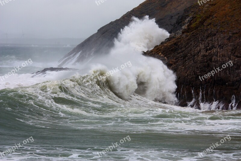 Sea Ocean Waves Rock Energy