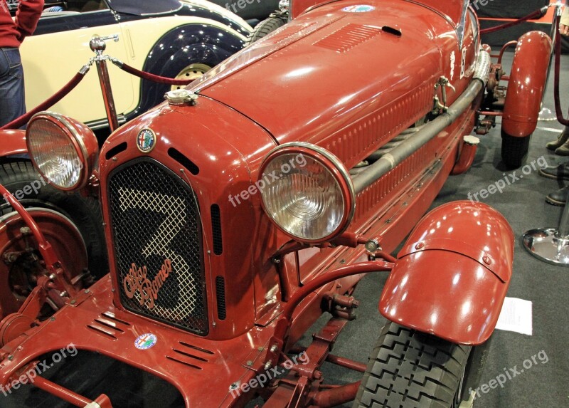 Oldtimer Alfa Romeo Red Racing Car Sports Car