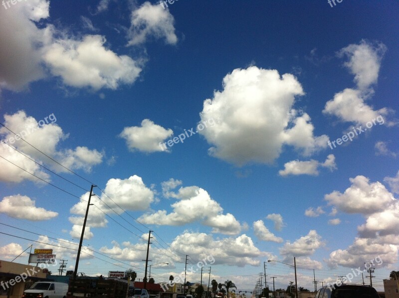 Clouds Blue Sky Bright Orange County