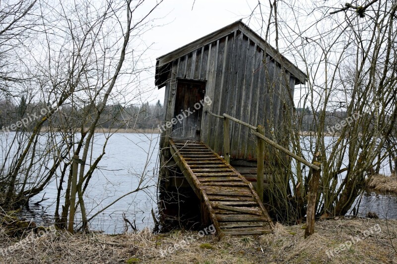 Hut Log Cabin Lonely Old Nature