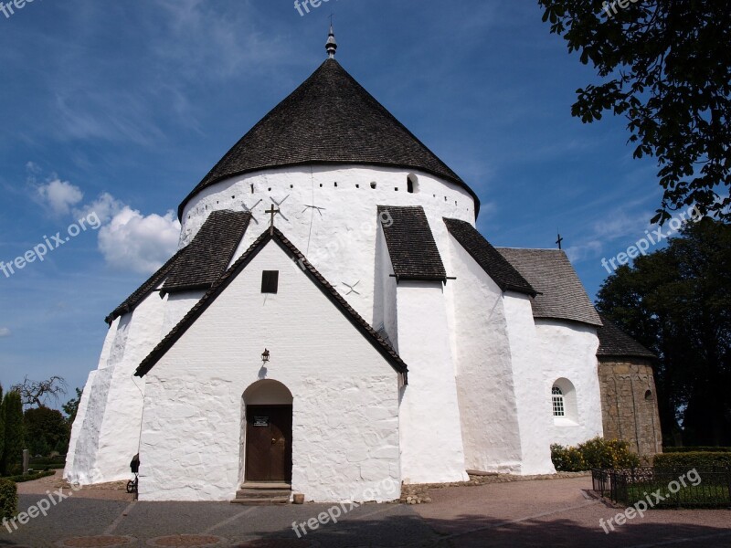 Church Fortified Church Round Middle Ages Denmark