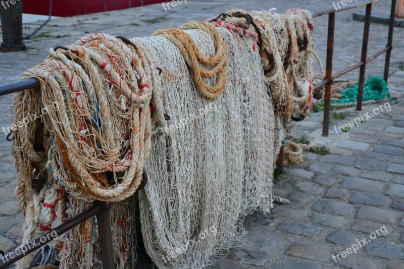 Fishing Nets Fisherman Rope Marin Honfleur