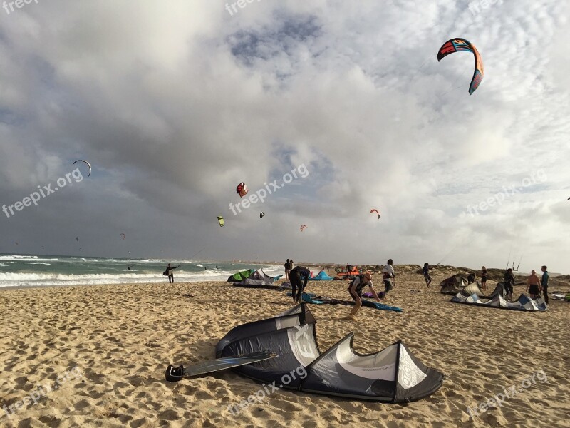 Beach Kite Surfing Outdoor Scenic