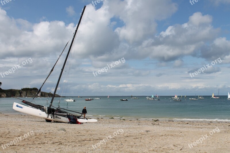 Beach Sailing Brittany Free Photos