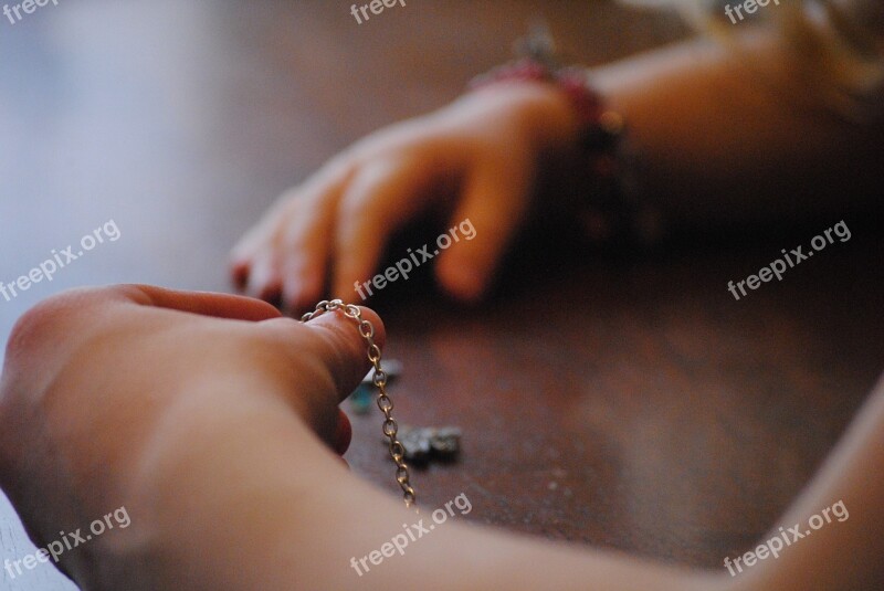 Hands Jewelry Blue Bracelets Brown