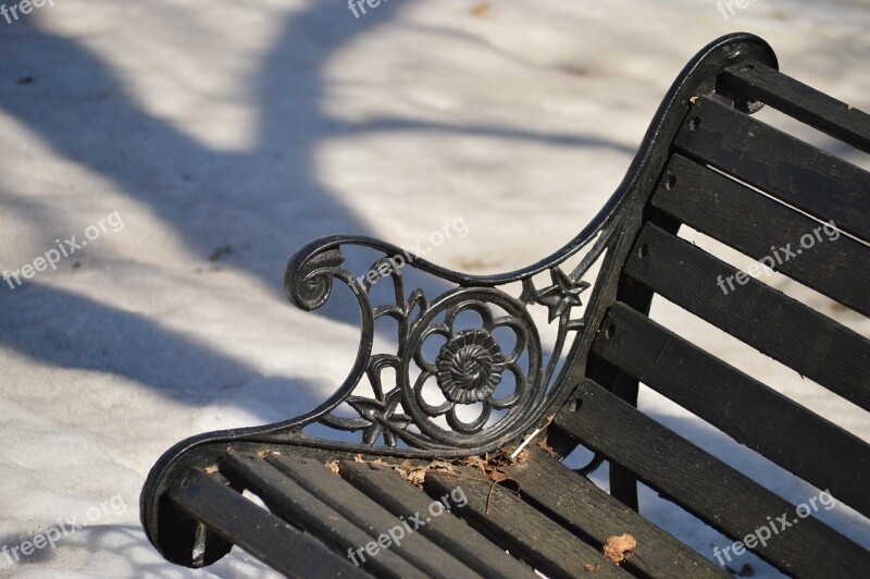 Bench Sit Metal Wood Park