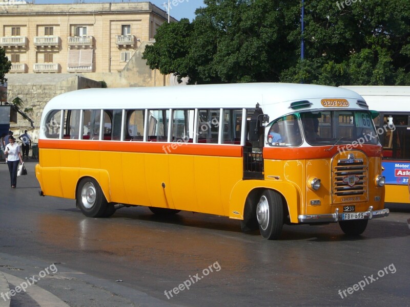 Bus Yellow Vintage Transport Vehicle