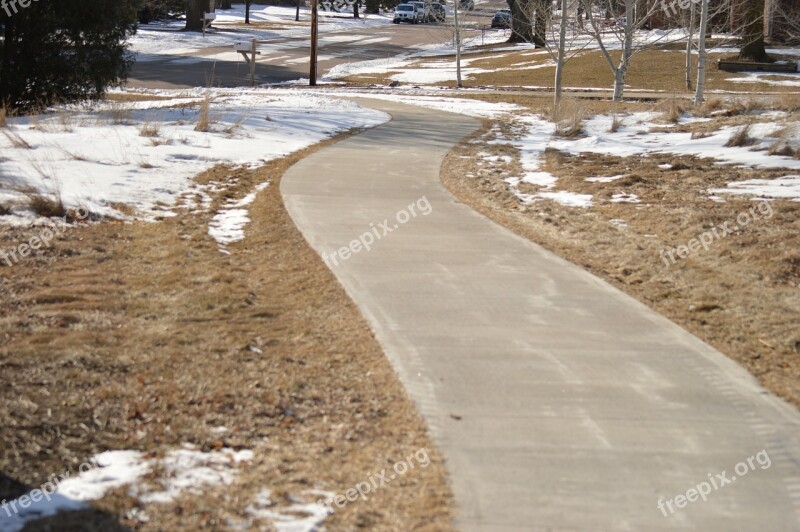 Path Cement Walking Road Park