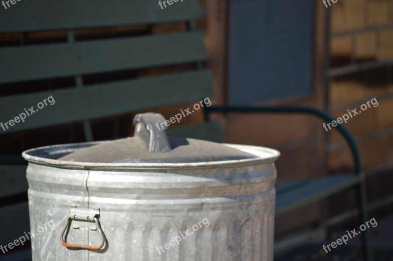 Garbage Can Bench Door Small Town Town