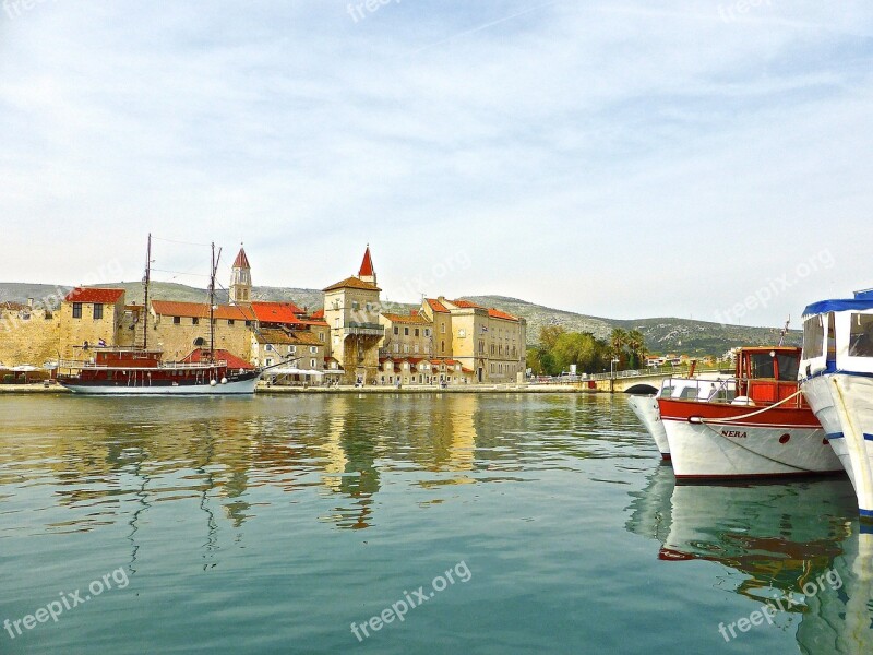 Seaside Trogir Townscape Water Boats