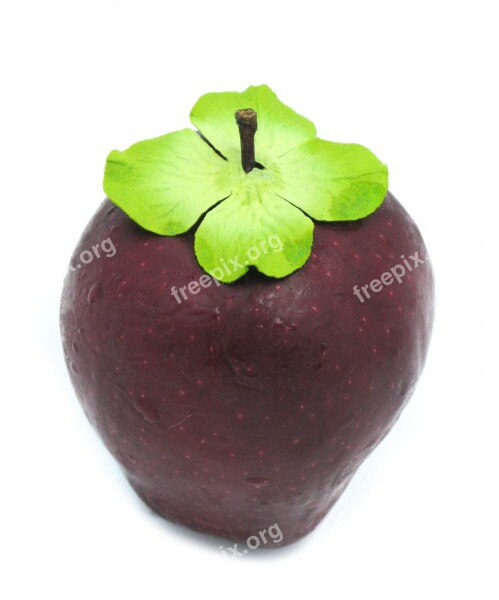 Dark Red Apple Fruit Green