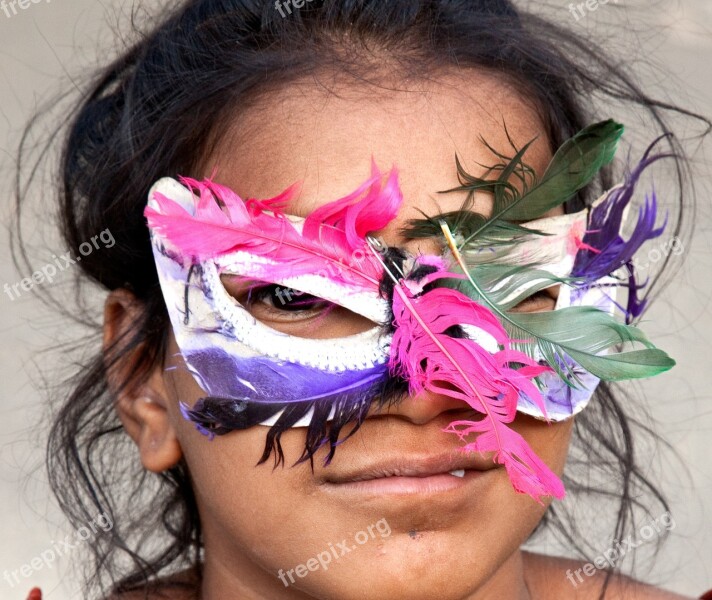 Mask Child Young India Colorful