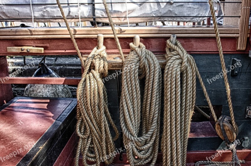 Ropes Boat Tall Ships Vessel Ship