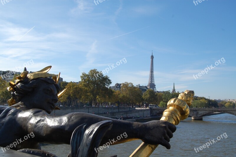 Paris Eiffel Tower Alexander Bridge France Tour Eiffel