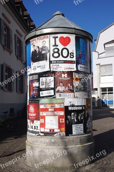 Advertising Pillar Litfaß Posters Announcement Heart