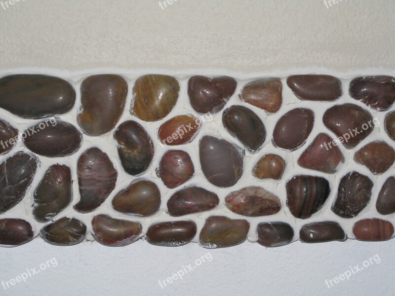 River Rock Brown White Caulk Mosaic