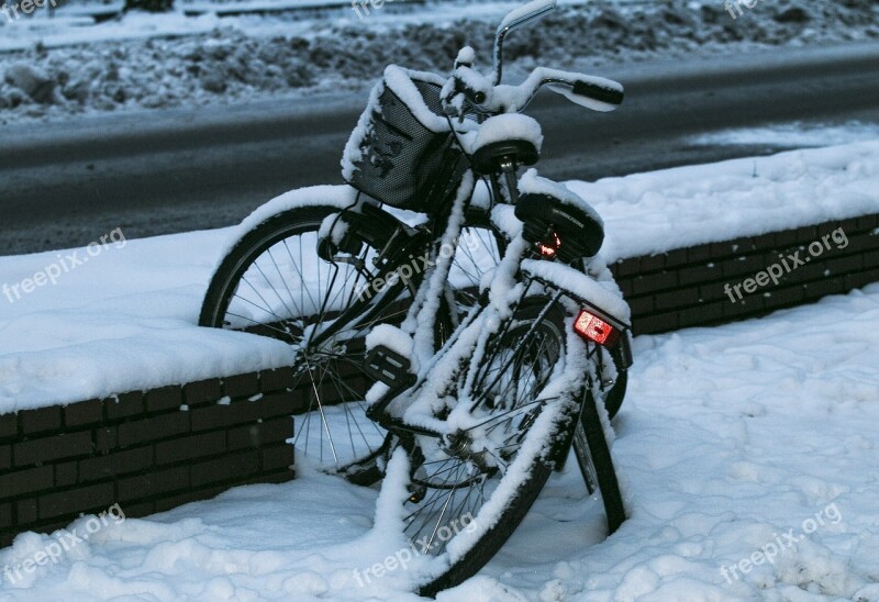 Bike Winter Snowed In Snowy Cold