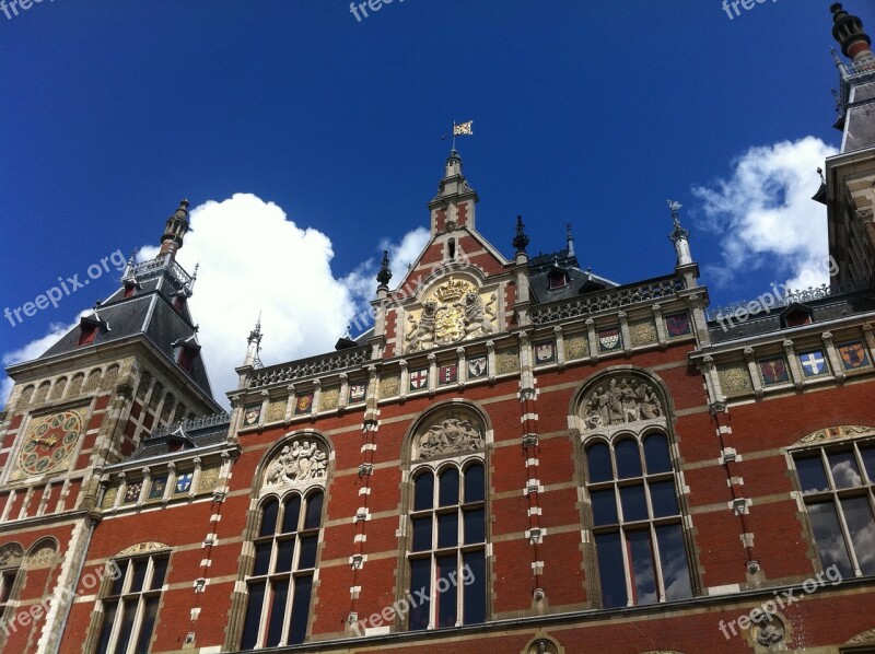 Amsterdam Central Station Building Free Photos