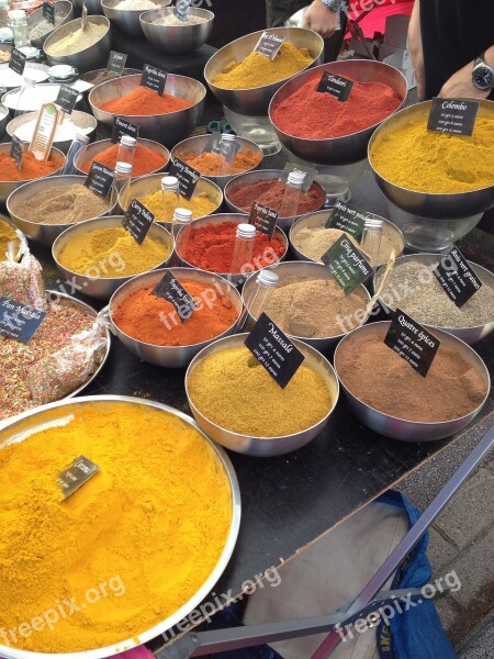 Spices Yellow Orange Red Powder