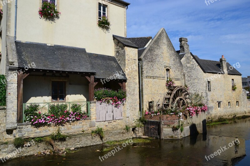 Mill Facade Fleurie River Wheel Free Photos