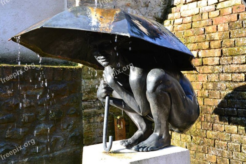 Sculpture Bronze Rain Honfleur Free Photos