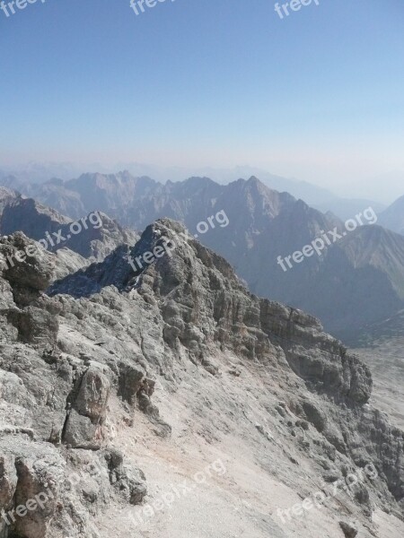 Zugspitze Rock Alpine Distant View View