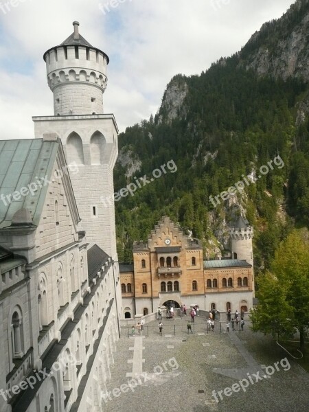 Neuschwanstein Castle Tower Fairy Castle Bavaria Fairy King