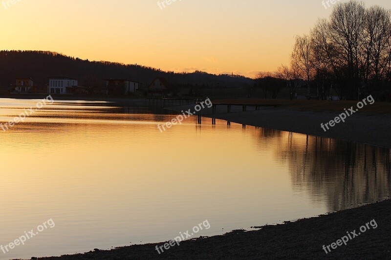 Lake Waters Badesee Water Twilight