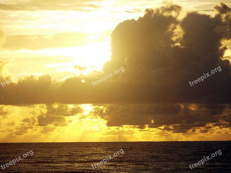 Litoral Beira Mar Beach Sunrise Horizon