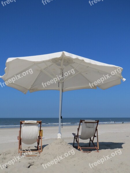 Beach Beach Chair Parasol Sand Sea