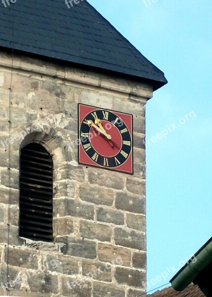 Clock Tower Steeple Church Of St Wolfgang Hausen Clock