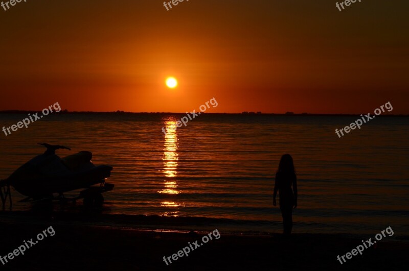 Sunset Sun Clouds Background Image Landscape