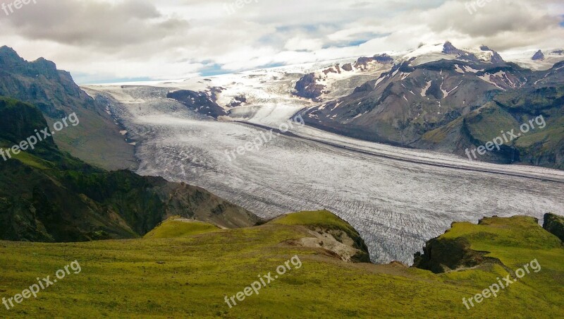 Glacier Iceland Snow Landscape Icelandic