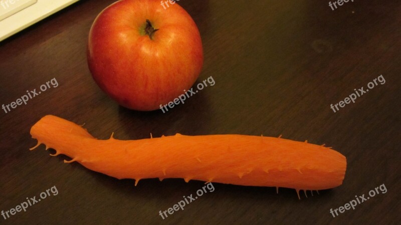 Carrot Vegetable Apple Fruit Free Photos