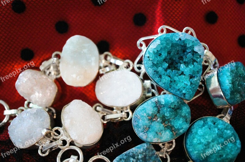 Drusy Druzy Teal White Quartz