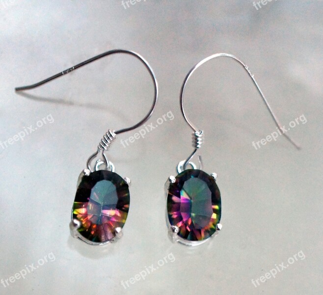 Mystic Topaz Earrings Stone Gem