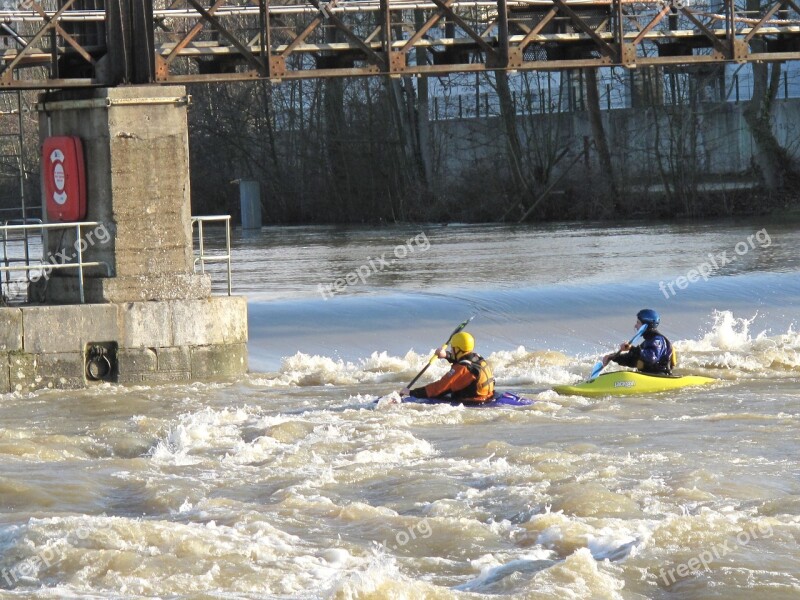 Kayaking Kayakers Sport Kayak Recreation