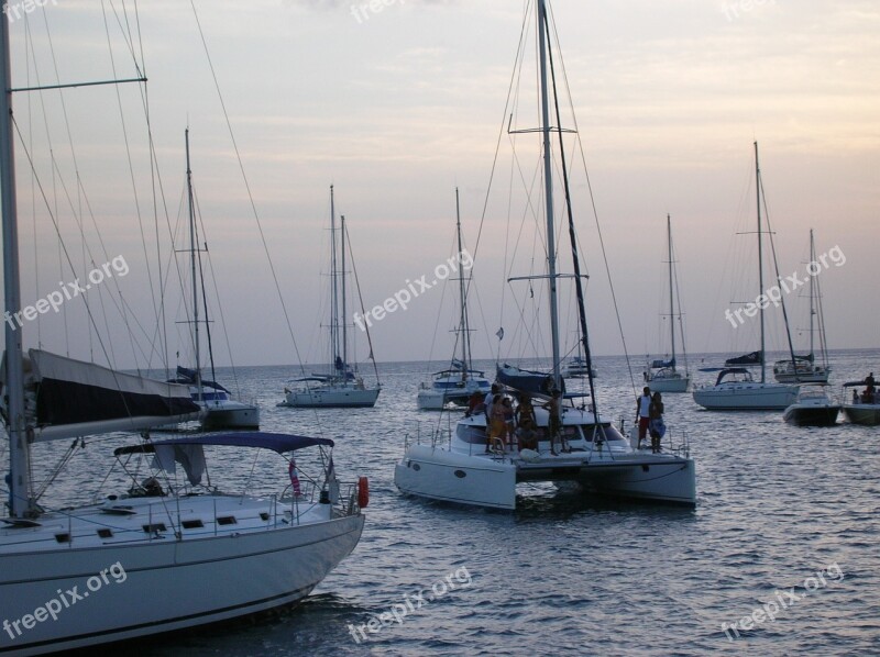 Caribbean Dusk Eerie Yacht Sailboat