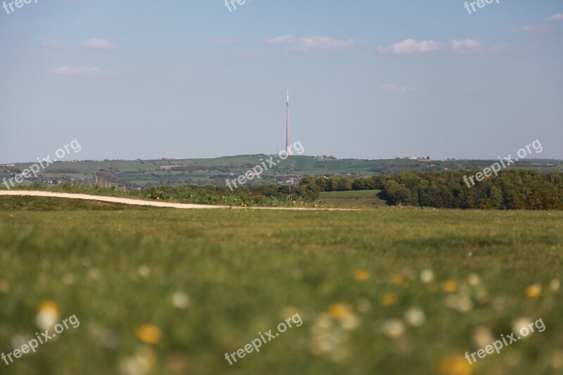 Emley Moor Mast Transmitter Grass