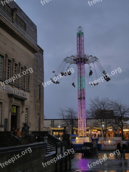 Huddersfield Library Skyride Art Gallery Night Time