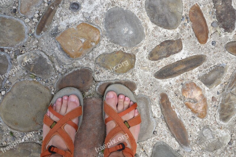 Foot Sandals Shoes Stones Free Photos