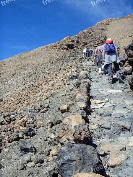 Rise Summit Hike Steep Pico Del Teide