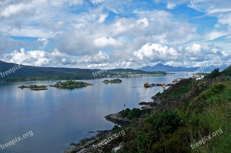 Lake Scotland Landscape Islands Blue