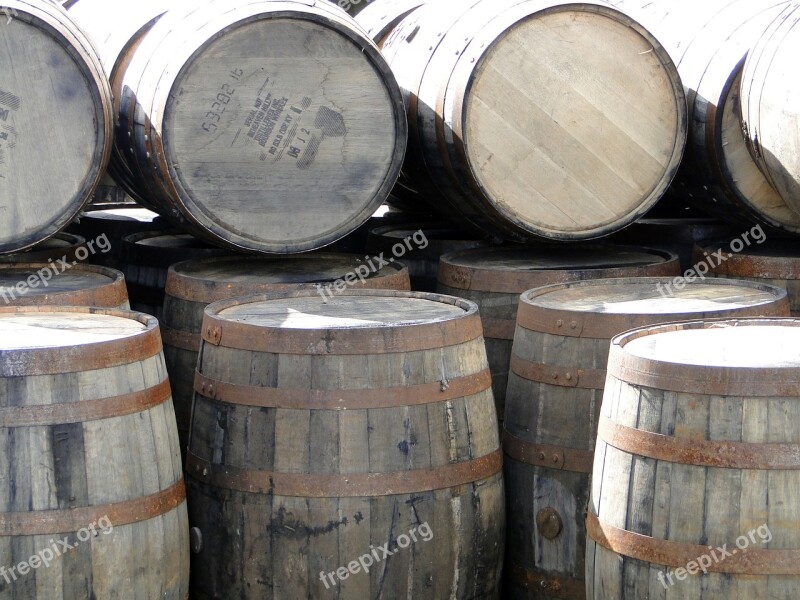 Whiskey Barrels Wooden Barrels Whisky Islay Scotland